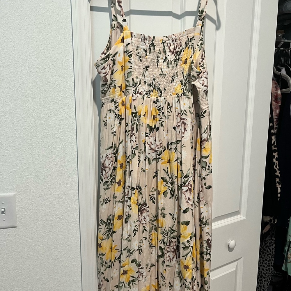 Torrid Yellow and Cream Floral midi Dress